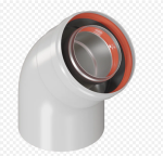 Отвод коаксиальный 60/100 45гр промежуточный М-П CW-45-01