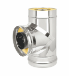 Тройник-сэндвич 90* d 115х200 нерж/оцин AISI 430/оцин 0,5мм/0,5мм, (К), h=380мм GP2-014159