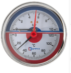 Термоманометр аксиальный 10 бар 1/4-120°C, CTM CTM14A10