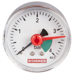 Манометр  4 бар аксиальный D 50мм 1/4, ROMMER RIM-0007-500408