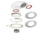 Отвод коаксиальный 60/100 90гр стартовый KRATS (К-01), хомут+втулка+фланец