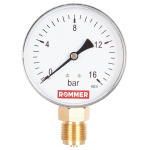 Манометр 10 бар радиальный D 80мм 1/2, ROMMER RIM-0010-801615