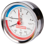 Термоманометр аксиальный 4 бар 1/2-120°C, ROMMER RIM-0005-800415