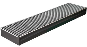 Конвектор внутрипольный KZTO Бриз 200х80х2300 U (868 Вт. алюм. анод черный)