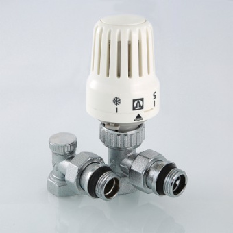 Клапан термостатический угловой КОМПЛЕКТ с термоголов.15 Valtec VT.045.N.04(Верхний и Нижний клапан)