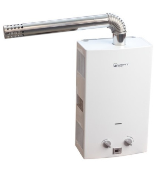 Колонка газовая WertRus 10LT white Турбированная , дымоход в комплекте