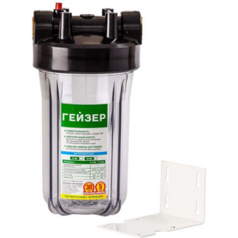 Фильтр ВВ 10 1" прозрачный (ключ+кронштейн) Гейзер 50717