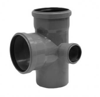 Крестовина канализ. 2-х плоск.110/110/50-87.5° СЕРАЯ правая РТП