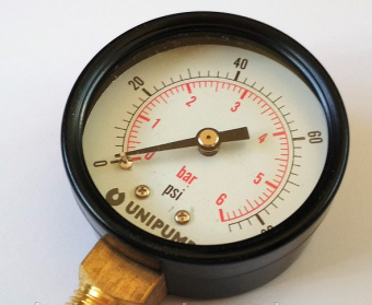 Манометр  6 бар радиальный D 50мм 1/4, Unipump