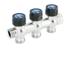 Коллектор с кранами 3/4"-3/4 с 3-мя вых. вентиль евроконус UNI-FITT 407C3330
