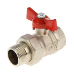 Кран шар 20 (американка) бабочка БЕЛ.ГАЛЛОП 232  Стандарт Ду 20 Ру40 ВР никель 113170