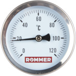 Термометр биметал. с погр. гильзой 63/75 120гр., ROMMER RIM-0001-637515