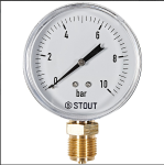 Манометр  10 бар радиальный D 80мм 1/2, STOUT SIM-1010-801015