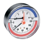 Термоманометр аксиальный F+R818, 80 мм, 0-6 бар, 0-120 С арт 10018742 