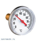 Термометр биметал. d-40мм аксиальное присоед. d-8мм(0-80*С) (01085051)