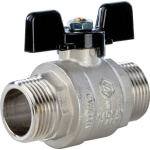 Кран шар 1/2" шш  бабочка  ПОЛНОПРОХОДНОЙ STOUT