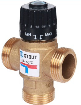 Клапан термостатический смесит.   1 НР 20-43°С Kvs 2,5 STOUT SVM-0120-254325