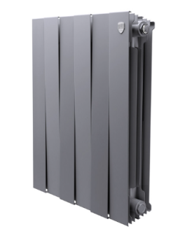 Радиатор бимет. 6 c 500/100 ROYAL THERMO PianoForte 500/Silver Satin(1080Вт,Гарантия 25лет,Россия)