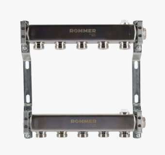 RMS-4401-000005 ROMMER Коллектор из нержавеющей стали для радиаторной разводки 5 вых.
