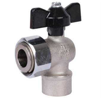 SVB-1010-001520 STOUT Кран шаровой с накидной гайкой угловой, ВР/накидная гайка, ручка бабочка 1/2x3