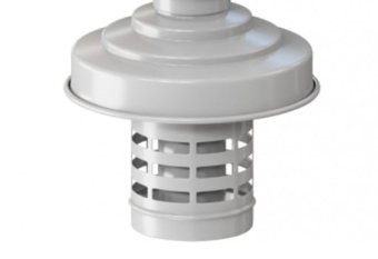 Зонт-оголовок с ветрозащитой D80 белый  OGV-80W