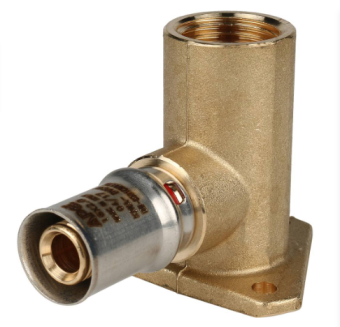  STOUT Угольник настенный с креплением удлинённый 1/2 х16 для металлопластиковых труб прессовой