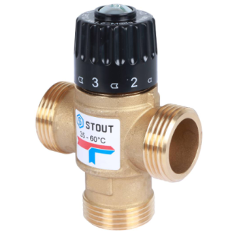 Клапан термостатический смесит.   1 НР 35-60 °С Kvs 1,6 STOUT SVM-0120-166025