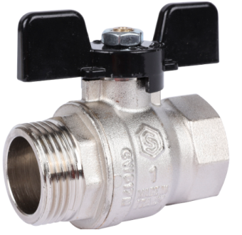 SVB-0014-000025 STOUT Кран шаровой стандартнопроходной, ВР/НР, ручка бабочка 1