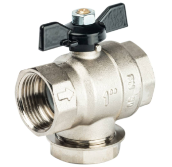 SVF 0002 000025 STOUT Кран шаровой с фильтром 1 (ручка-бабочка)