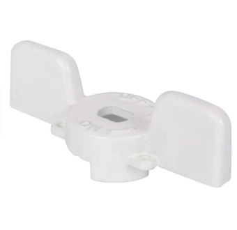 SVB-BUT-1114-01 STOUT Ручка-бабочка для шарового крана STOUT 1 - 1 1/4  (Белая)