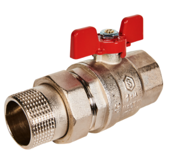 SVB-1007-200032 STOUT Кран шаровой полнопроходной с американкой, ВР/НР, ручка бабочка 1 1/4 (EPDM)