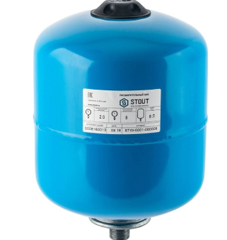 STW-0001-000008 STOUT Расширительный бак, гидроаккумулятор 8 л. вертикальный (цвет синий)