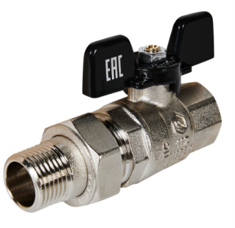 SVB-0007-200015 STOUT Кран шаровой полнопроходной с американкой, ВР/НР, ручка бабочка 1/2