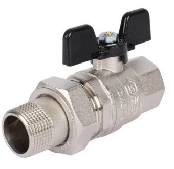 SVB-0007-000020 STOUT Кран шаровой полнопроходной с  американкой , ВР/НР, ручка бабочка 3/4