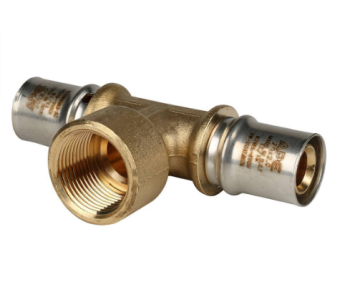  STOUT Тройник-переходник с внутренней резьбой 20х3/4 х20 для металлопластиковых труб прессовой