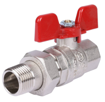SVB-1007-000015 STOUT Кран шаровой полнопроходной с  американкой , ВР/НР, ручка бабочка 1/2 (EPDM)