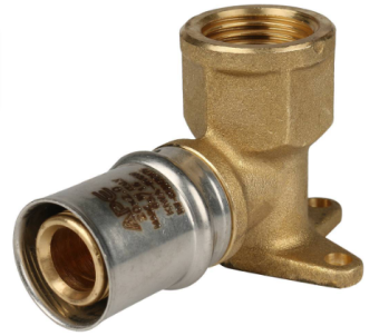  STOUT Угольник настенный с креплением короткий 1/2 х20 для металлопластиковых труб прессовой