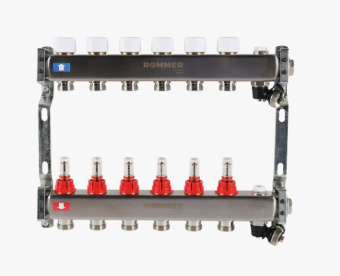 Коллекторный блок  6 РМ сливом в/ом нерж. ROMMER