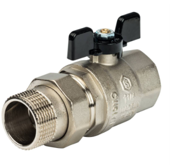 SVB-0007-000032 STOUT Кран шаровой полнопроходной с  американкой , ВР/НР, ручка бабочка 1 1/4