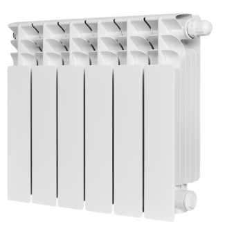 Радиатор бимет. 6 с 350/100 STOUT TITAN VENTIL ( 984 Вт, Гарантия 25 лет,Россия,ниж.правое.подкл.)
