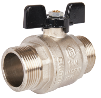 SVB-0006-000032 STOUT Кран шаровой полнопроходной, НР/НР, ручка бабочка 1 1/4