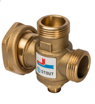 Клапан термостатический смесит.   1 НР-1 1/2ВР-1НР 70°С Kvs 3,2 STOUT SVM-0050-327007