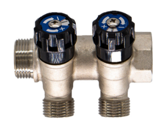 Коллектор с кранами 3/4-1/2 с 2-мя вых. вентиль Frap FR304-2