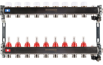 Коллекторный блок  9 РМ сливом в/ом нерж. ROMMER