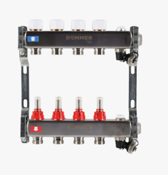 Коллекторный блок  4 РМ сливом в/ом нерж. ROMMER