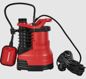 RDP-0003-100900 ROMMER PROFI Насос дренажный, H-9.5м,Q-15м3/ч, кабель 10м, 900 Вт, для чистой воды