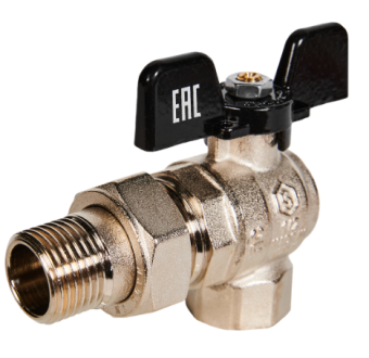 SVB-0008-200015 STOUT Кран шаровой полнопроходной угловой с американкой, ВР/НР, ручка бабочка 1/2