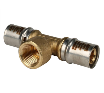  STOUT Тройник-переходник с внутренней резьбой 20х1/2 х20 для металлопластиковых труб прессовой