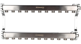 RMS-4401-000011 ROMMER Коллектор из нержавеющей стали для радиаторной разводки 11 вых.