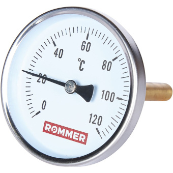 Термометр биметал. с погр. гильзой 80/100 120гр., ROMMER RIM-0001-801015